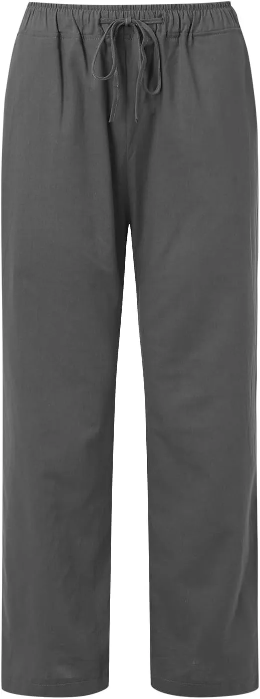 Wide Pants Waist Long Drawstring Casual Elastic Women Leg Solid Cotton Pants Studio F