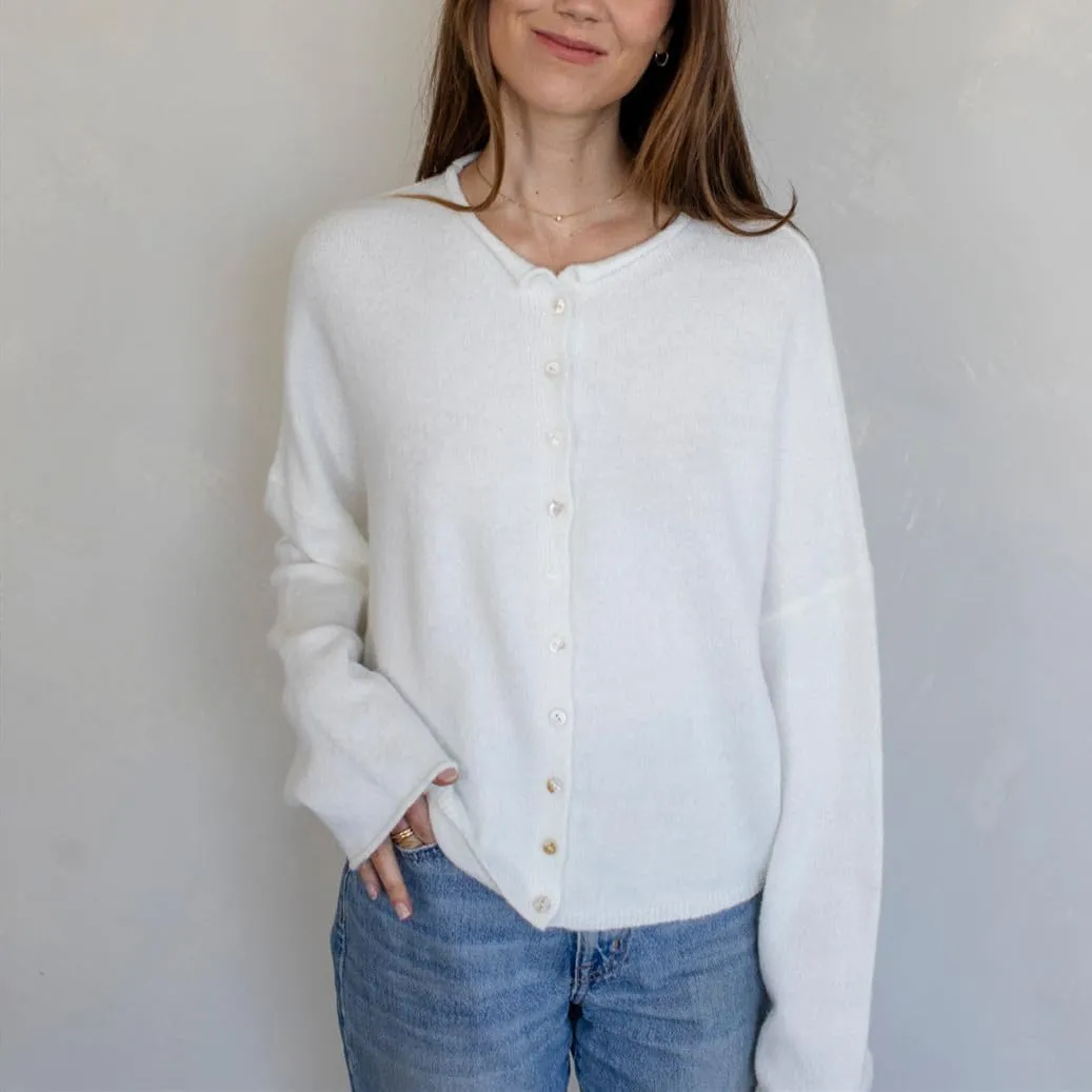 Women Lightweight Cardigan Sweater Button Down Long Sleeve Crewneck Crop Knit Cardigans Casual Basic Knitwear