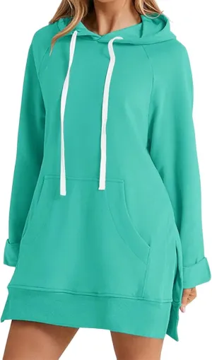 Women Oversized Hoodie Dress Pullover Winter Kangaroo Pocket Sweatshirt Summer Fall Tops Casual Loungewear