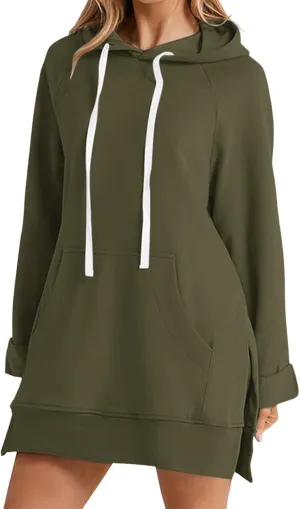Women Oversized Hoodie Dress Pullover Winter Kangaroo Pocket Sweatshirt Summer Fall Tops Casual Loungewear