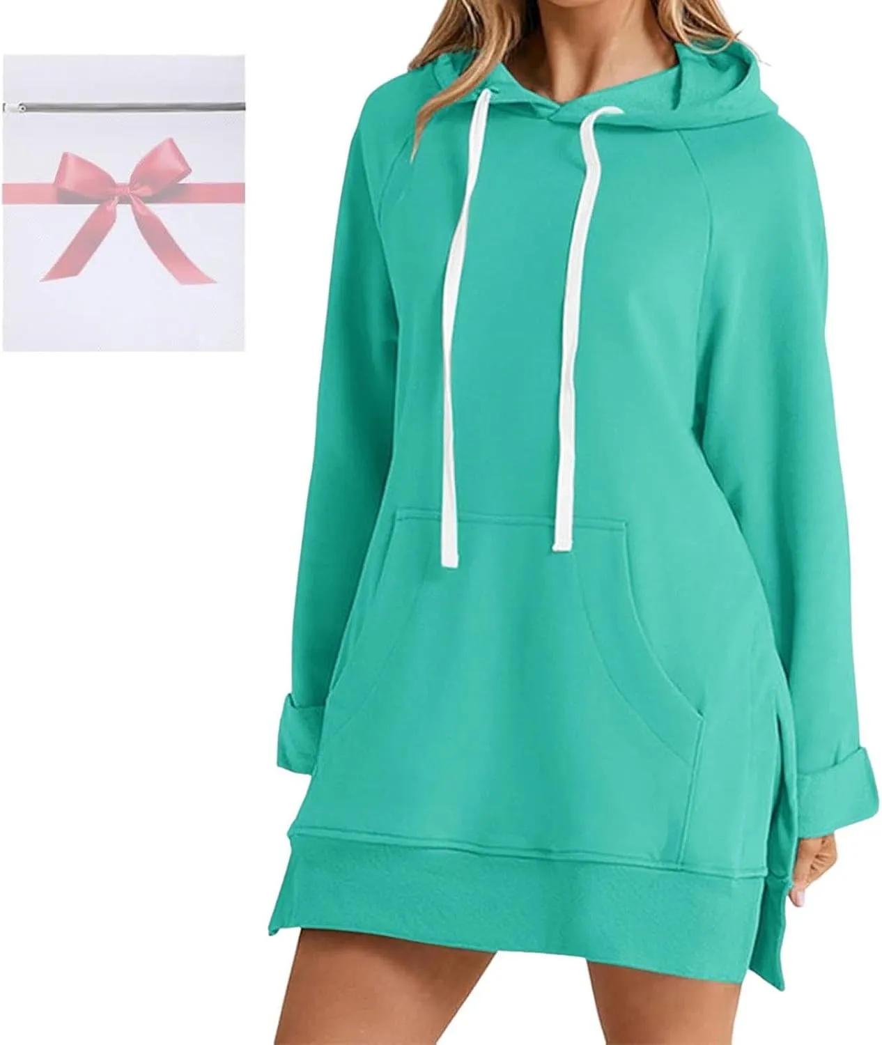 Women Oversized Hoodie Dress Pullover Winter Kangaroo Pocket Sweatshirt Summer Fall Tops Casual Loungewear