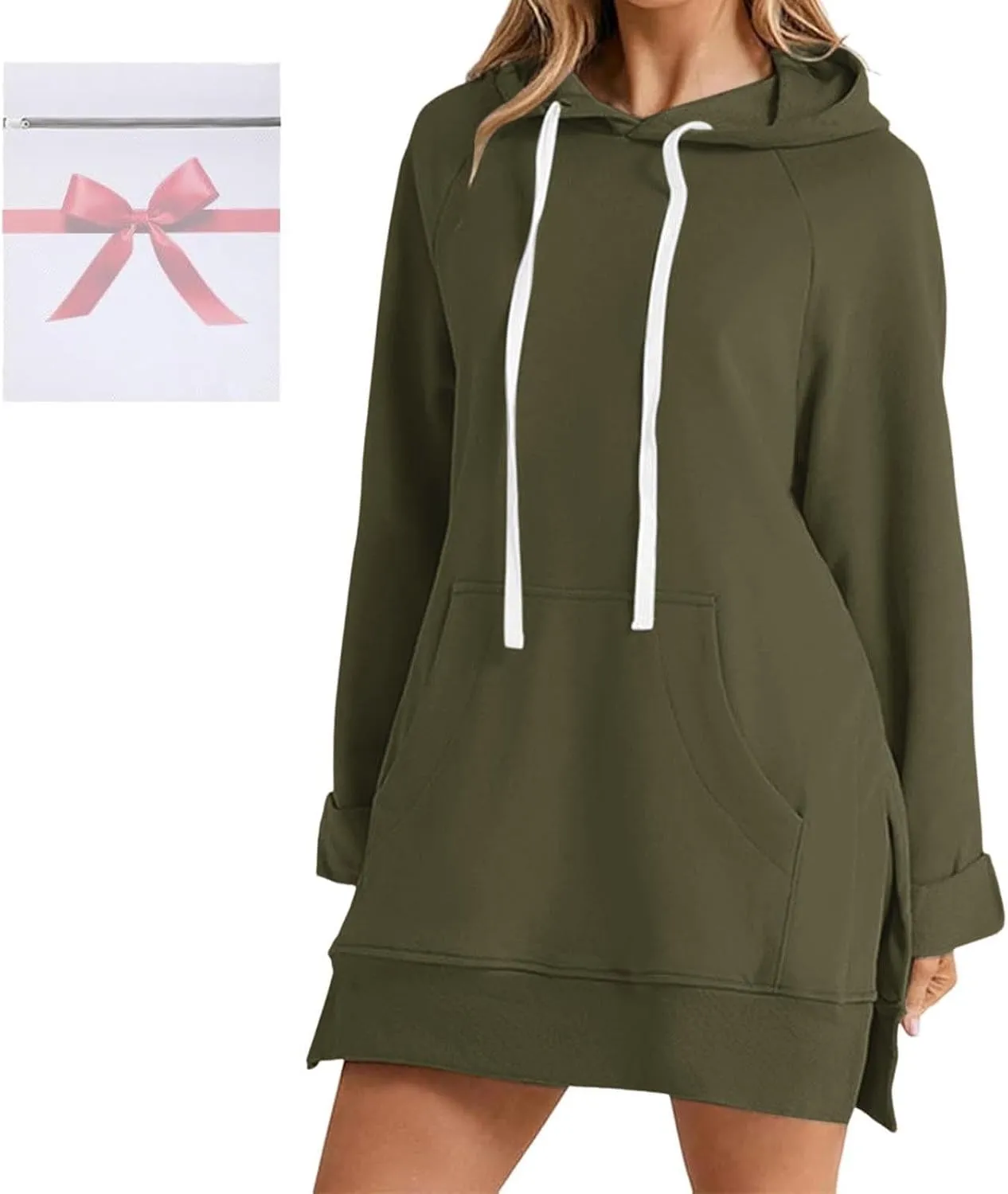 Women Oversized Hoodie Dress Pullover Winter Kangaroo Pocket Sweatshirt Summer Fall Tops Casual Loungewear