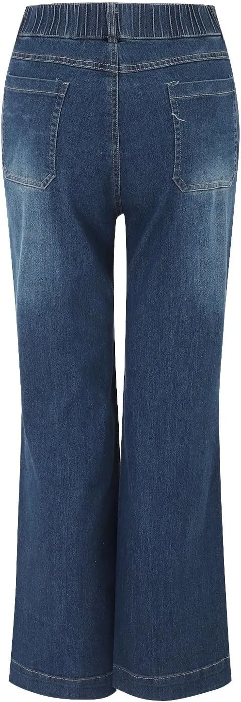 Women's Barrel Jeans Wide Leg Mid Rise Loose Y2k Baggy Boyfriend Jeans(Runs Small, Order Two Size Up