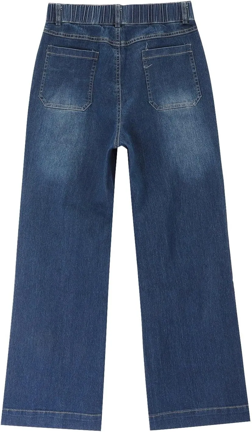 Women's Barrel Jeans Wide Leg Mid Rise Loose Y2k Baggy Boyfriend Jeans(Runs Small, Order Two Size Up