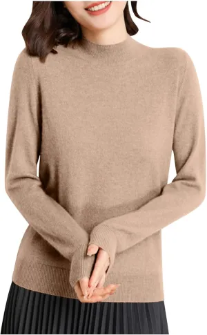 Womens Cable Knit Sweater Cashmere Long Sleeve Spring Sweaters Crewneck Casual Loose Pullover Tops Outfit