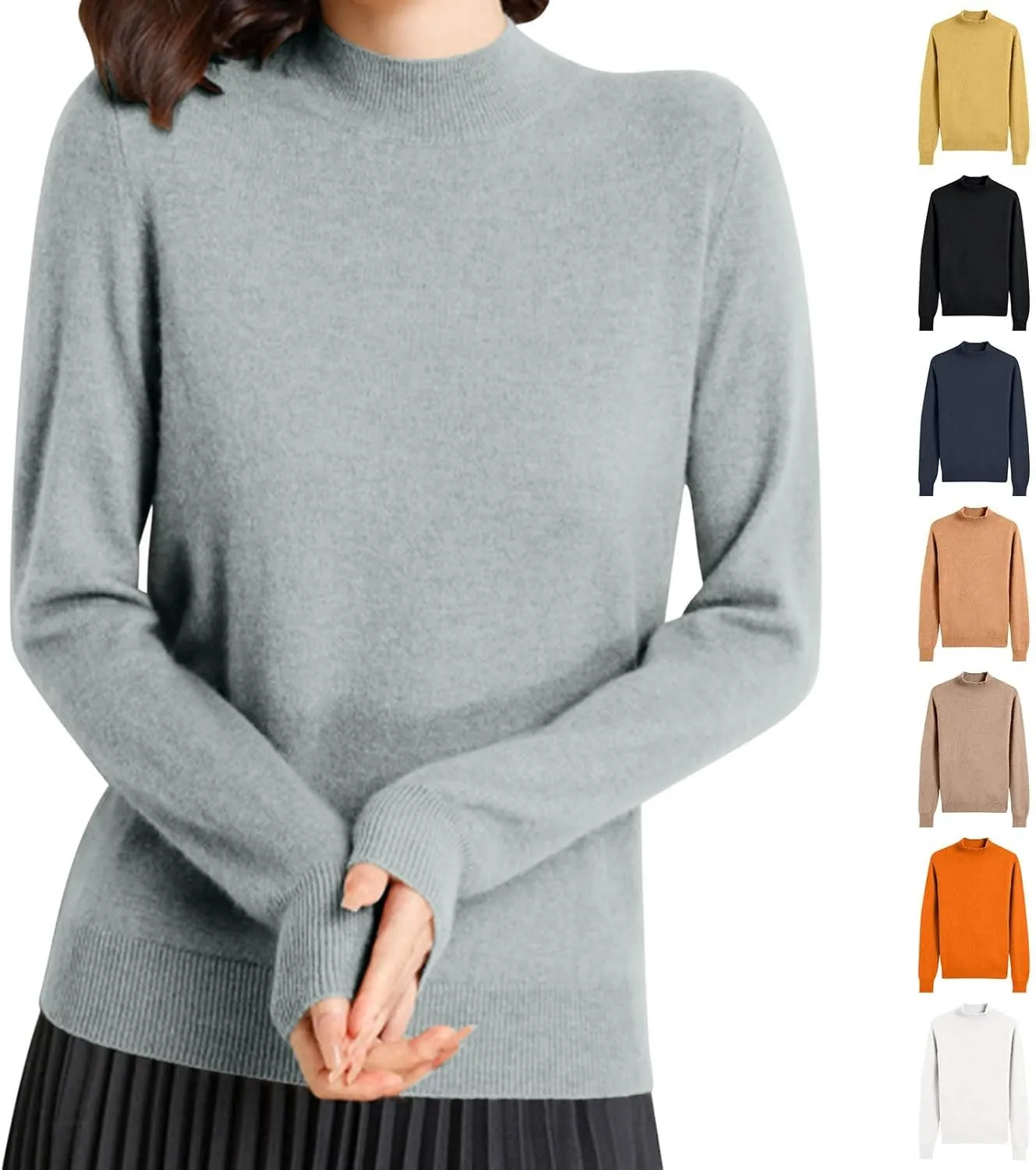 Womens Cable Knit Sweater Cashmere Long Sleeve Spring Sweaters Crewneck Casual Loose Pullover Tops Outfit