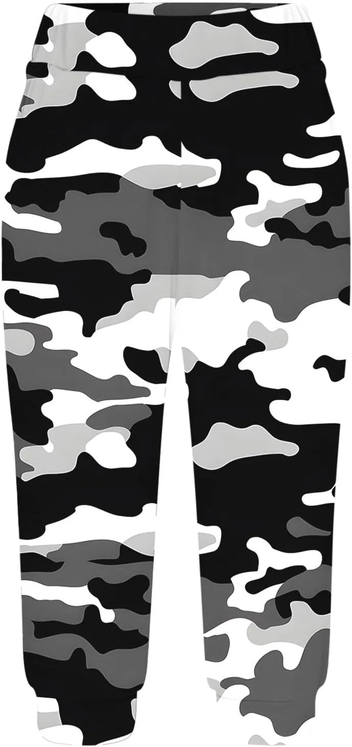 Womens Cropped Capris Cargo Joggers Pants Stretch Camouflage Sweatpants Workout Athletic Yoga Pants Summer Trousers