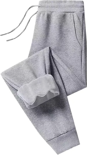 Women's Fleece Lined Joggers Winter Thermal Sweatpants High Waisted Drawstring Joggers Pants with Pockets