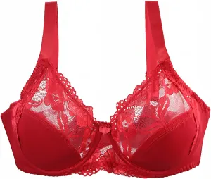 Women's Inbarely Triangle Bralette 42/95 44/100 46/105 BCDEF Cup Bra Sexy Lace Bra for Women Plus Size Sports Bra