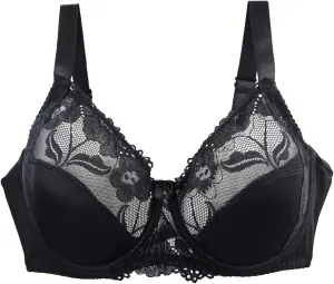 Women's Inbarely Triangle Bralette 42/95 44/100 46/105 BCDEF Cup Bra Sexy Lace Bra for Women Plus Size Sports Bra