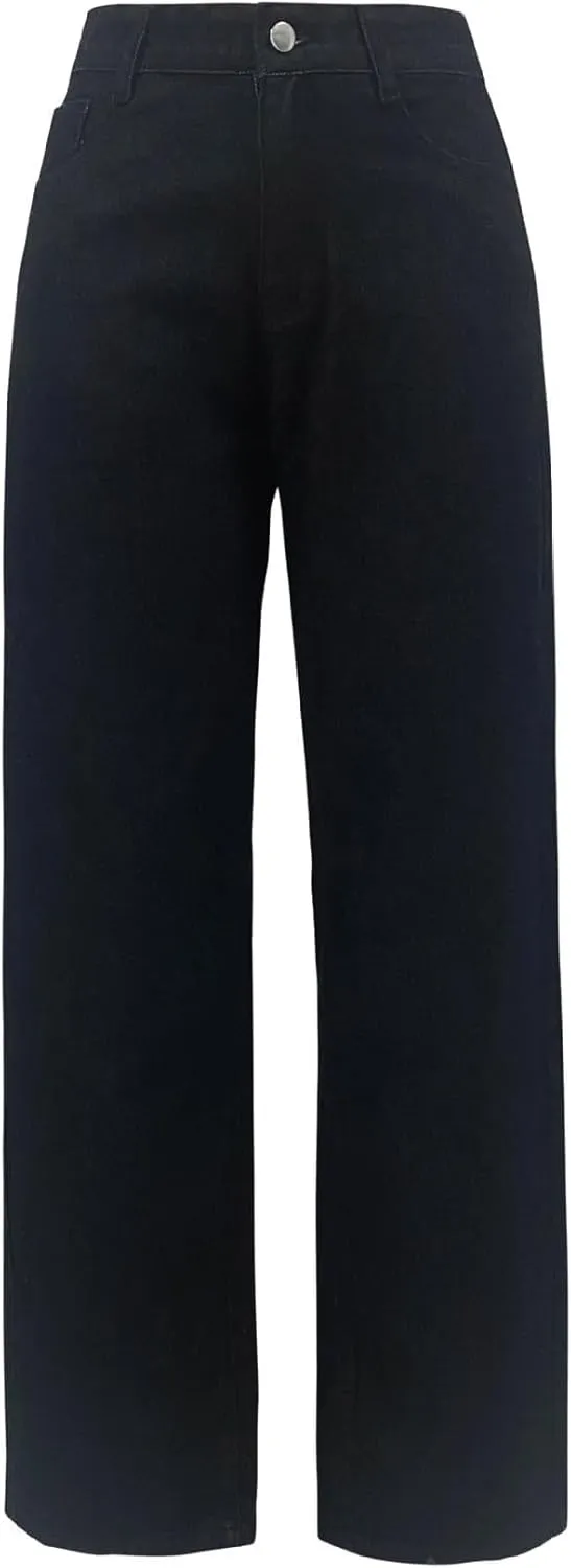Womens Jeans Plus Size Curvy Fit Bootcut Cargo Wide Leg Denim Pants Straight High Waisted Comfort Flex Jean Pants