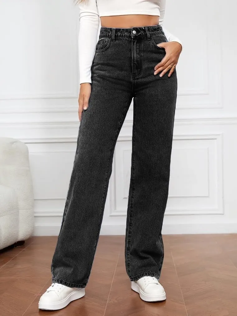 Womens Jeans Plus Size Curvy Fit Bootcut Cargo Wide Leg Denim Pants Straight High Waisted Comfort Flex Jean Pants