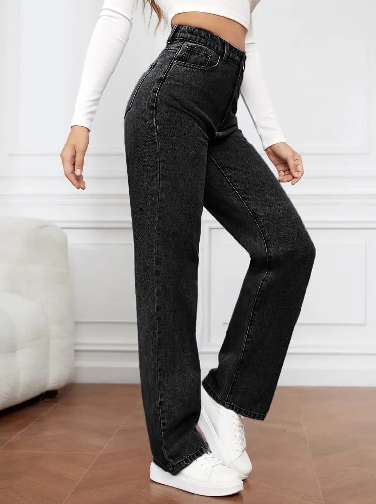 Womens Jeans Plus Size Curvy Fit Bootcut Cargo Wide Leg Denim Pants Straight High Waisted Comfort Flex Jean Pants