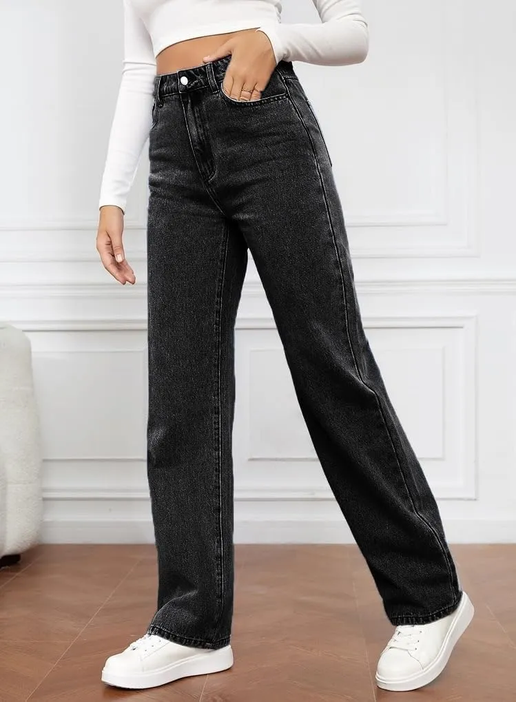Womens Jeans Plus Size Curvy Fit Bootcut Cargo Wide Leg Denim Pants Straight High Waisted Comfort Flex Jean Pants