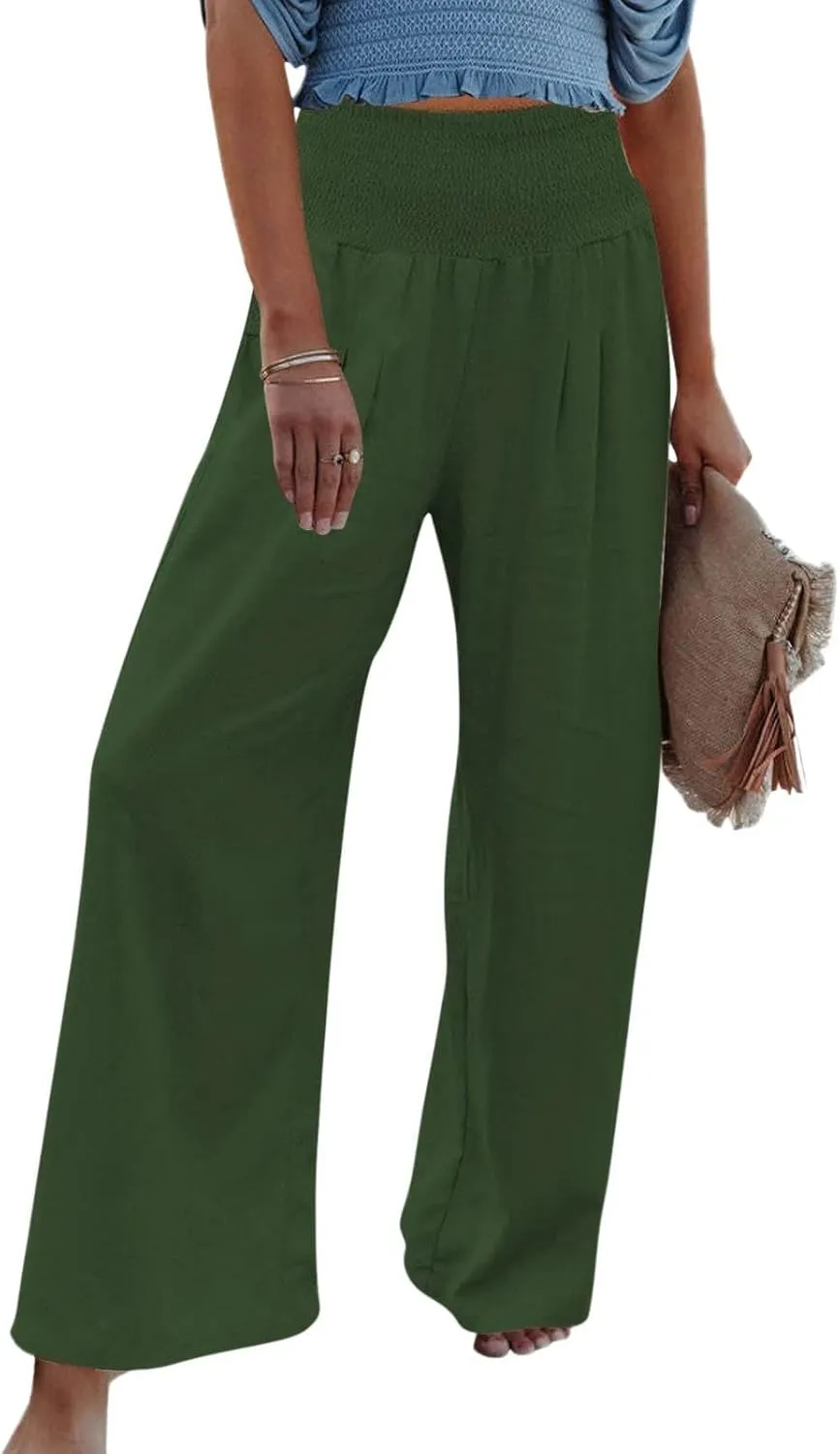 Women's Pants, Straight Leg High Waisted Wide Pants Summer Lightweight Sweatpants Baggy