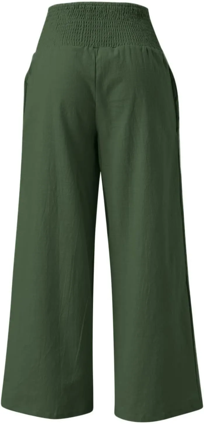 Women's Pants, Straight Leg High Waisted Wide Pants Summer Lightweight Sweatpants Baggy