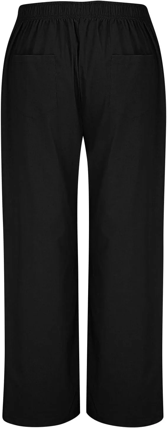 Women's Pants, Straight Leg High Waisted Wide Pants Summer Lightweight Sweatpants Baggy