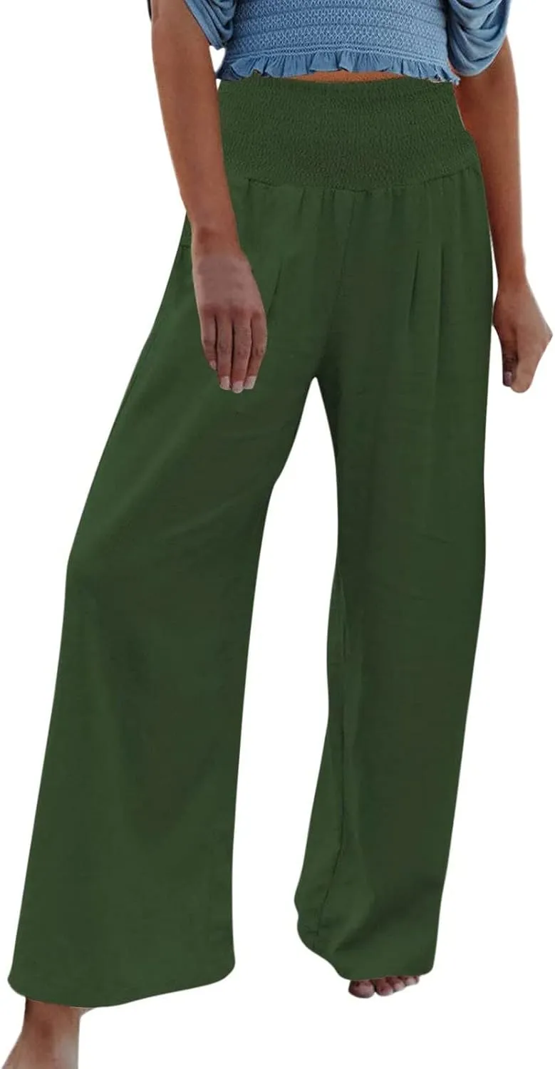 Women's Pants, Straight Leg High Waisted Wide Pants Summer Lightweight Sweatpants Baggy