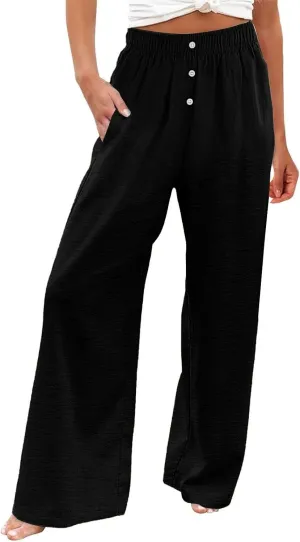 Women's Pants, Straight Leg High Waisted Wide Pants Summer Lightweight Sweatpants Baggy