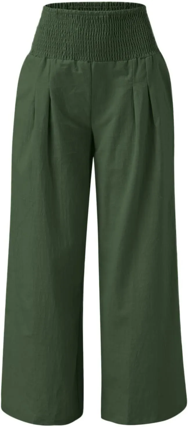 Women's Pants, Straight Leg High Waisted Wide Pants Summer Lightweight Sweatpants Baggy