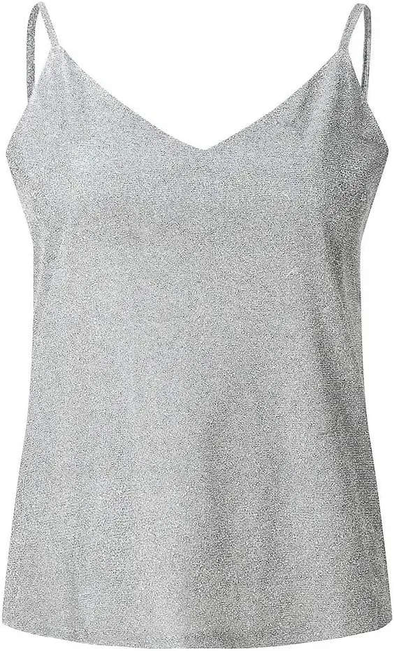 Women's Party Sequin Glitter Y2K Tank Top Rhinestone Sparkle Club Loose Fit Sleeveless Going Out Shirts Sparkly Strap