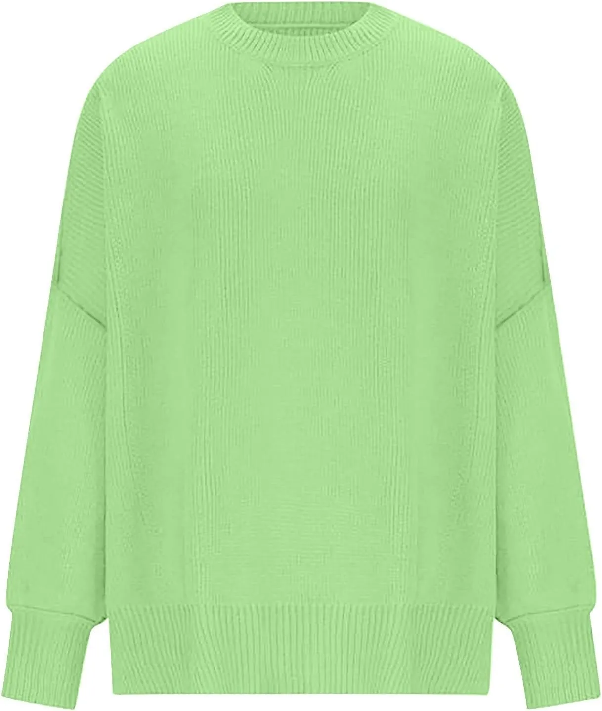 Women's Pullover Sweaters Solid Color Cable Knit Sweater Women Crew Neck Jumper Sweatshirt Batwing Tops for Women