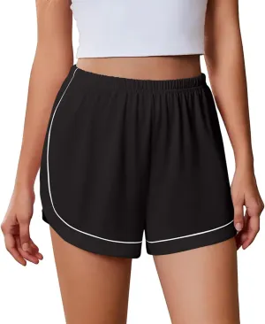 Womens Running Shorts 2025 Summer Side Split Workout Short High Waisted Drawstring Color Contrast Beach Shorts