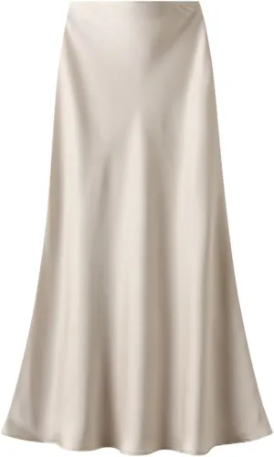 Women’s Satin Silk Midi Skirt Fishtail Mermaid High Waist Long Skirts