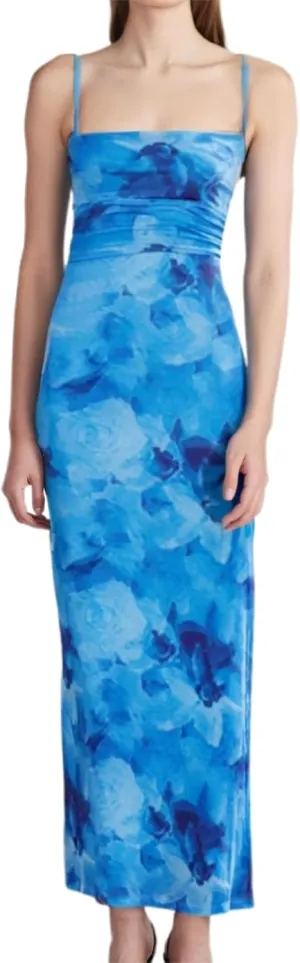 Womens Summer Dresses Spaghetti Strap Floral Maxi Dress Sleeveless Long Bodycon Dresses Wedding Guest Dress