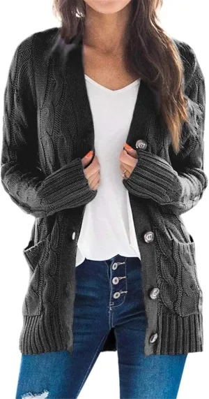 Women's Sweaters Cardigan Open Front Knit Sweater Winter Cardigans Soft Sweaters for Women Trendy Soft Coat