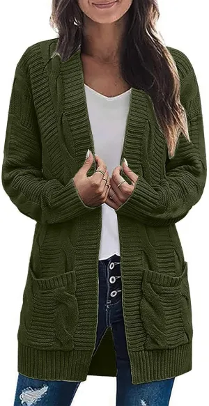 Women's Sweaters Cardigan Open Front Knit Sweater Winter Cardigans Soft Sweaters for Women Trendy Soft Coat