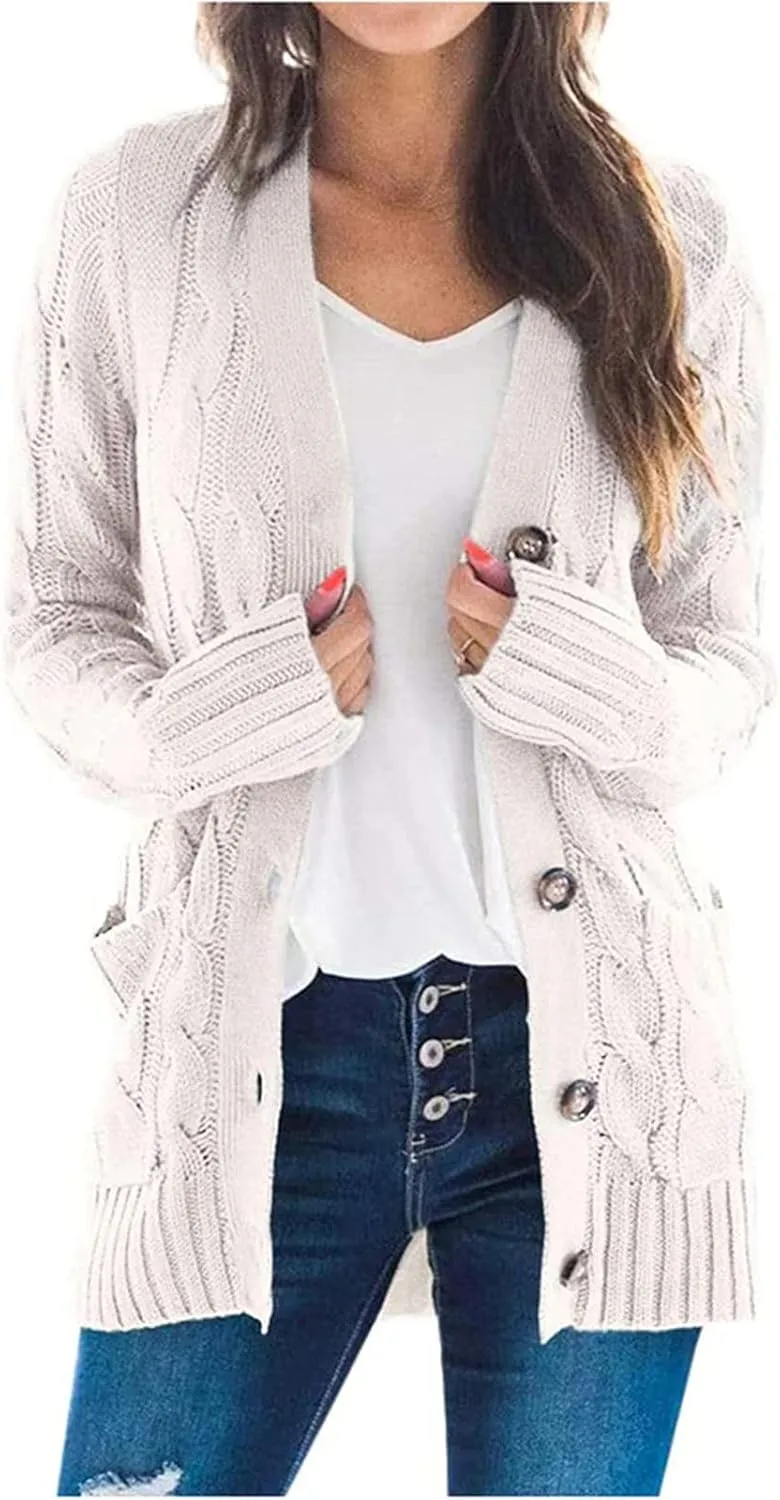 Women's Sweaters Cardigan Open Front Knit Sweater Winter Cardigans Soft Sweaters for Women Trendy Soft Coat