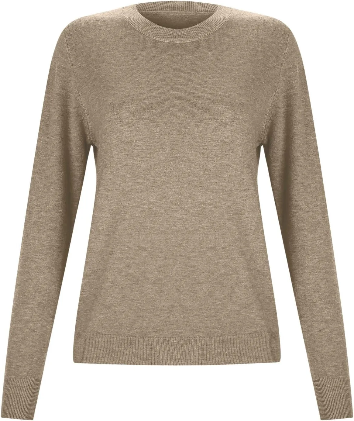 Womens Sweaters Cashmere Sweater Long Sleeve Soft Crew Neck Lightweight Knitted Pullover Comfy Knitted Jumpers