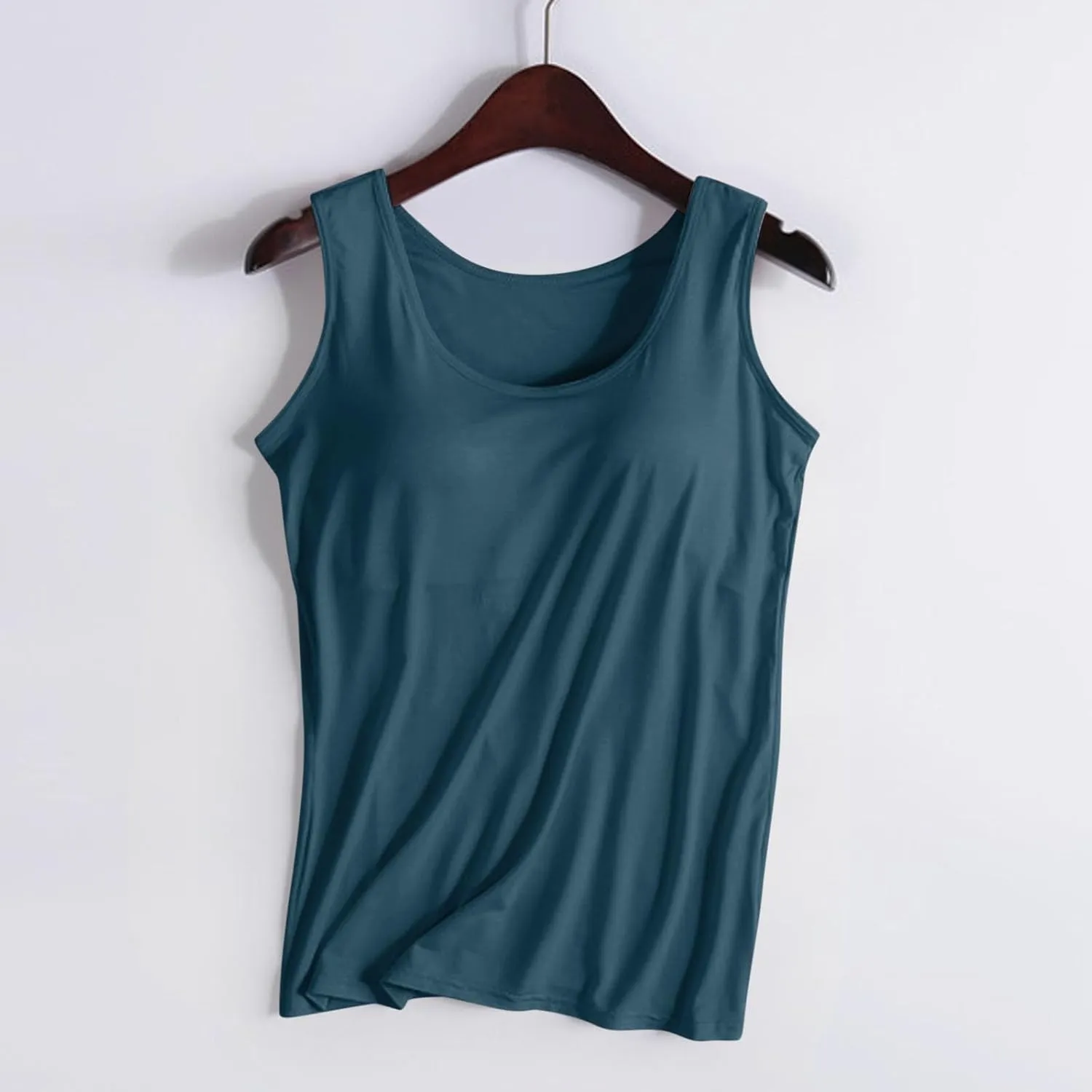 Womens Tank Tops with Built in Bras with Chest Pad Without Wearing Bra One Tank Top Sling Cotton Shelf Bra Camisoles