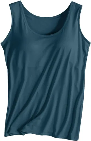 Womens Tank Tops with Built in Bras with Chest Pad Without Wearing Bra One Tank Top Sling Cotton Shelf Bra Camisoles